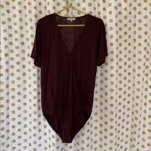 Madewell Burgundy Twist Bodysuit